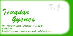 tivadar gyenes business card